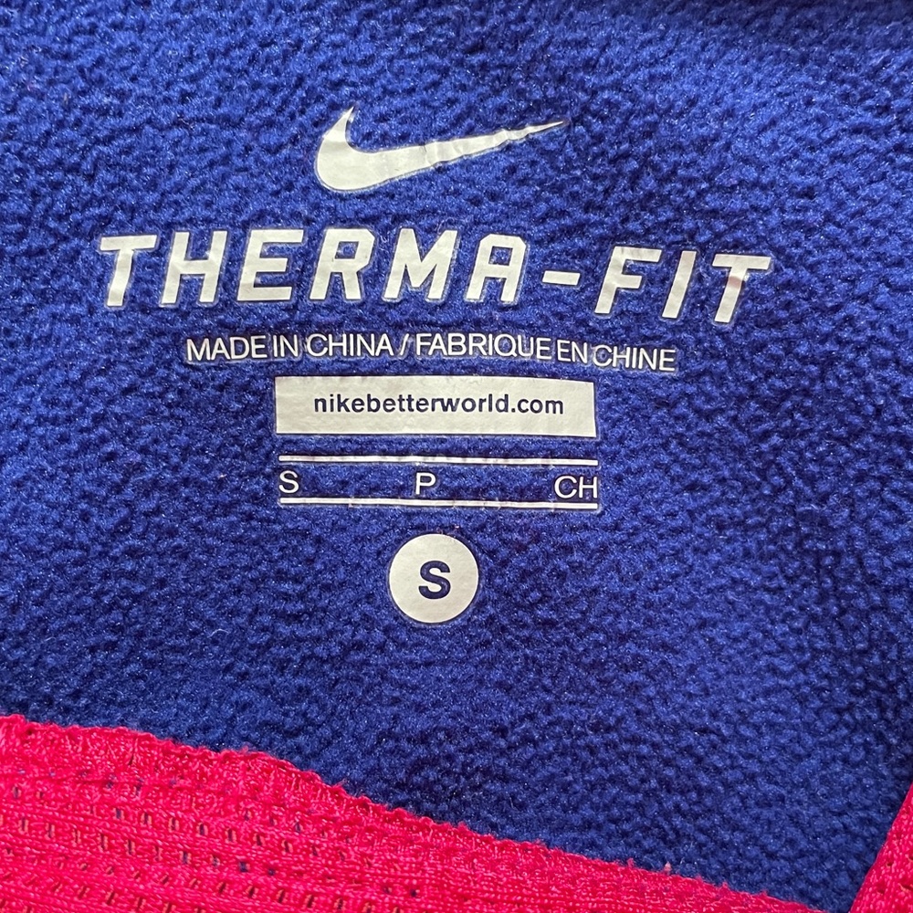 NIKE Womens Small Hoodie Purple Pink Therma Fit Thumb Holes Fleece Slim Pullover - Picture 4 of 7
